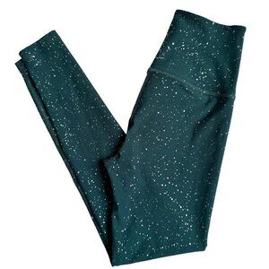 Beyond Yoga Alloy Sparkle High Waisted 7/8 Leggings Hunter Green & Antique Gold